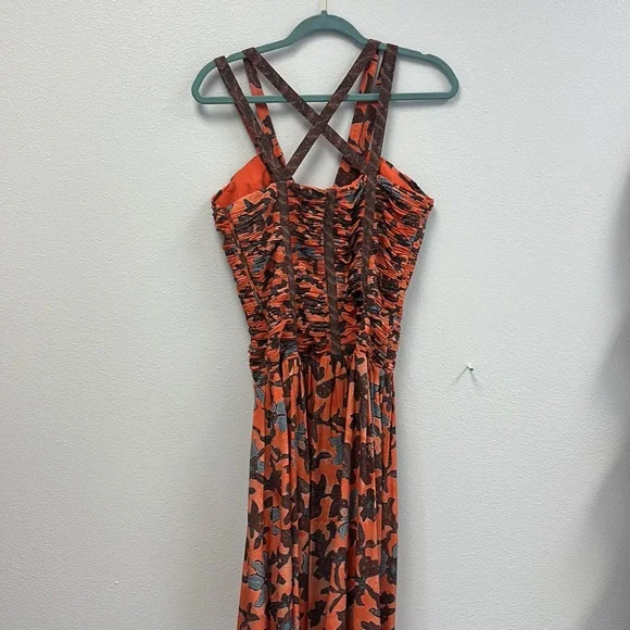 Anya open-back ruched floral-print silk-crepe maxi dress - Picture 8 of 11